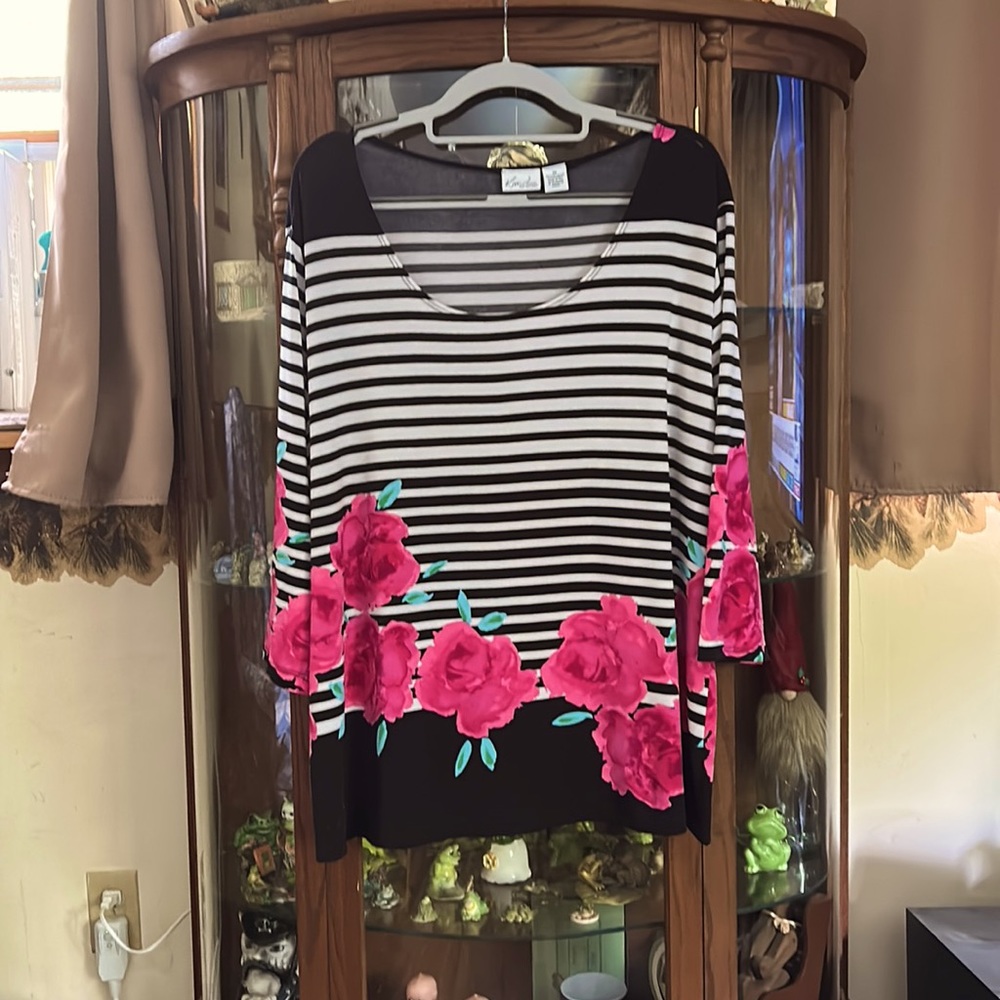 Kim Rogers woman 3xl poly/spandex flowy top